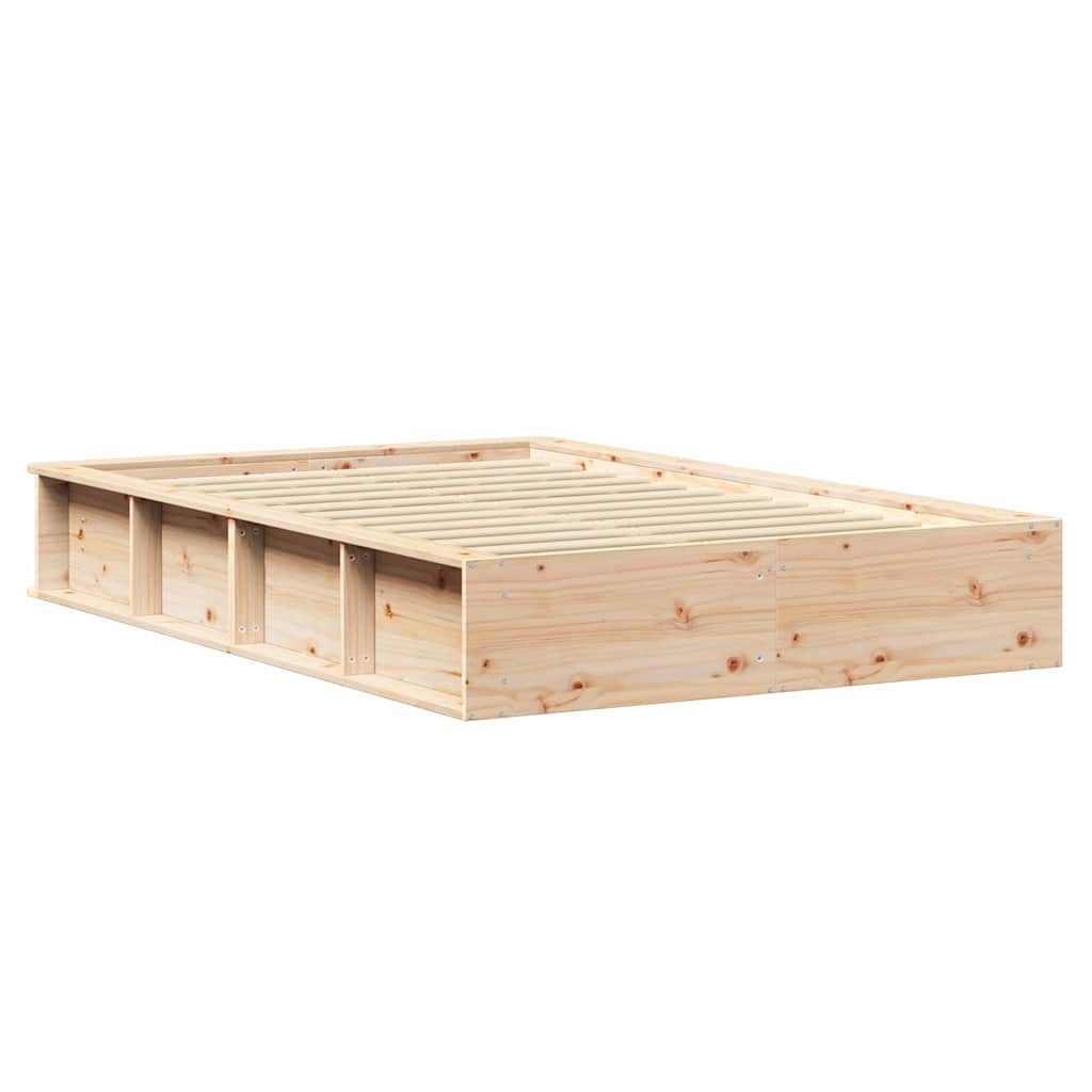 Bed Frame Brown 140 x 200 cm Solid Pine Wood