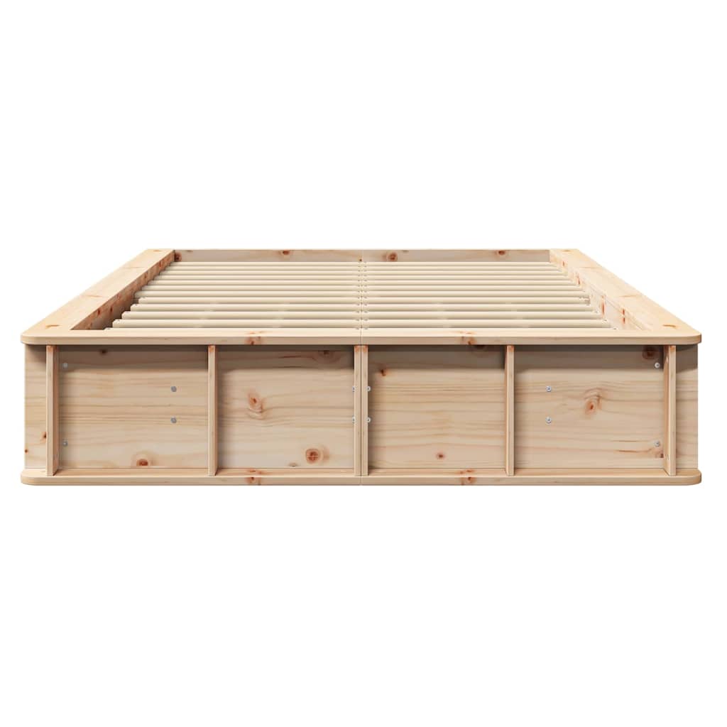 Bed Frame Brown 140 x 200 cm Solid Pine Wood