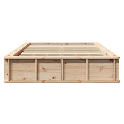 Bed Frame Brown 140 x 200 cm Solid Pine Wood