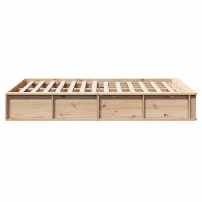 Bed Frame Brown 140 x 200 cm Solid Pine Wood