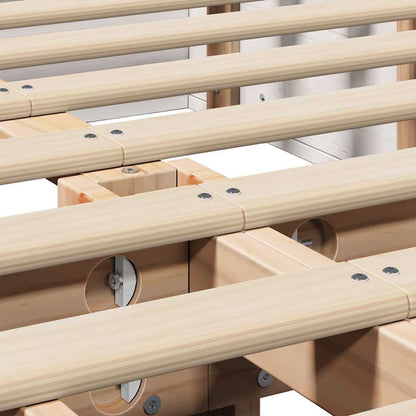 Bed Frame White 140 x 200 cm Solid Pine Wood