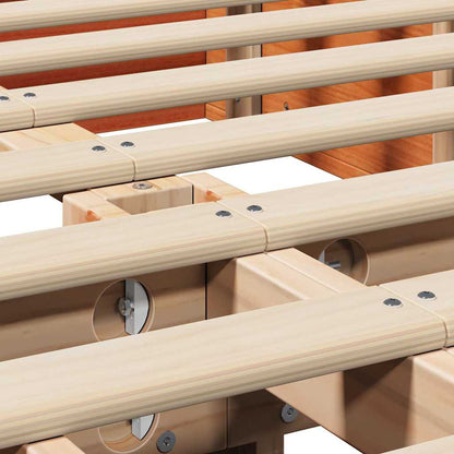 Bed Frame Wax Brown 140 x 200 cm Solid Pine Wood