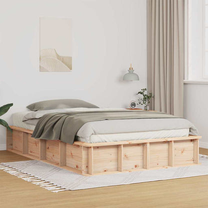 Bed Frame Brown 120 x 200 cm Solid Pine Wood