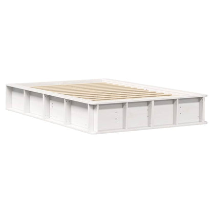 Bed Frame White 120 x 200 cm Solid Pine Wood