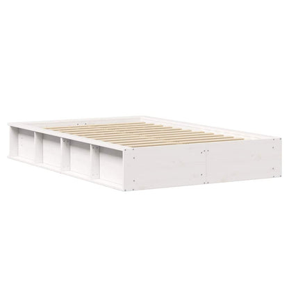 Bed Frame White 120 x 200 cm Solid Pine Wood