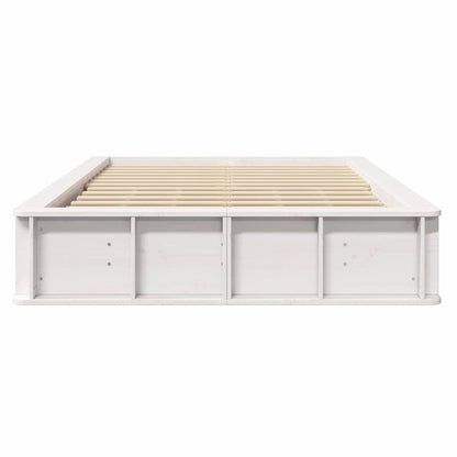 Bed Frame White 120 x 200 cm Solid Pine Wood