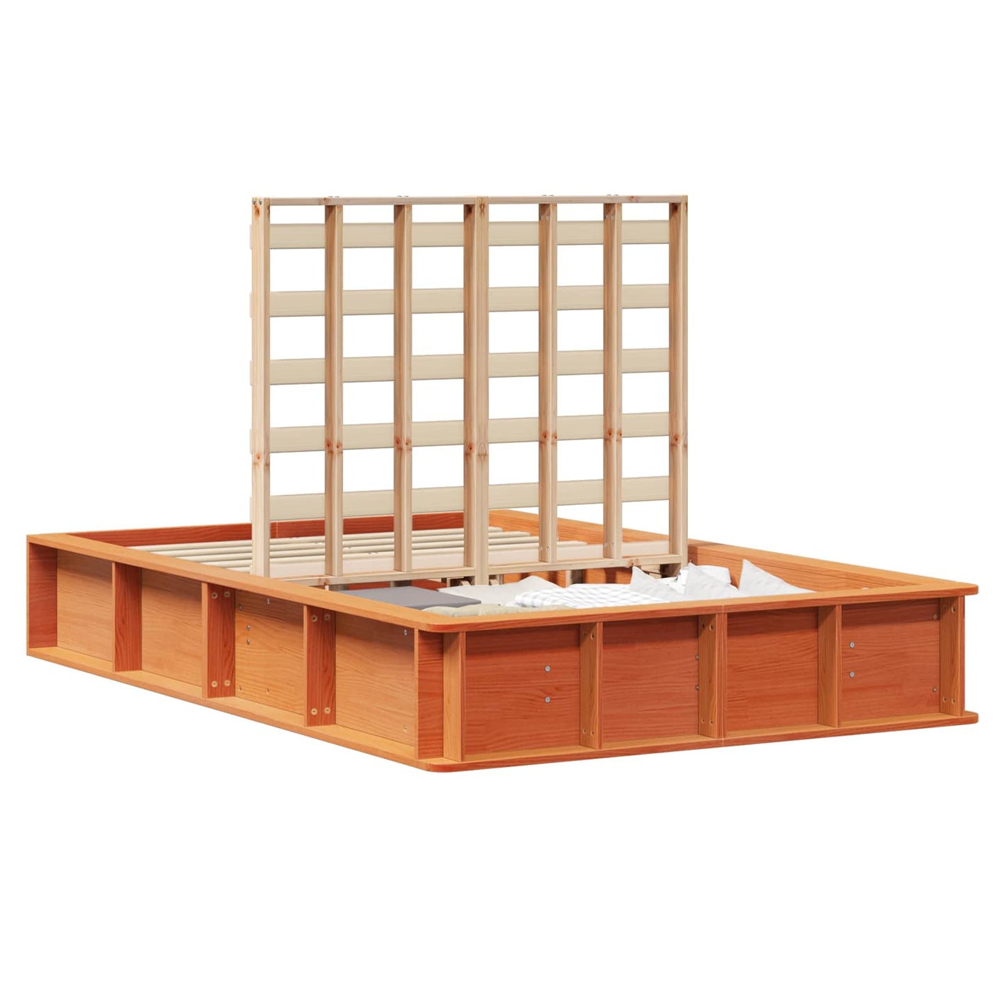 Bed Frame Wax Brown 120 x 200 cm Solid Pine Wood