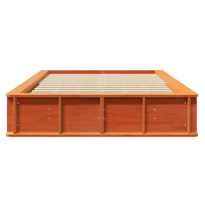Bed Frame Wax Brown 120 x 200 cm Solid Pine Wood