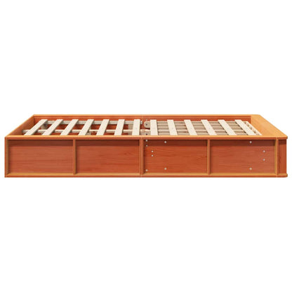 Bed Frame Wax Brown 120 x 200 cm Solid Pine Wood