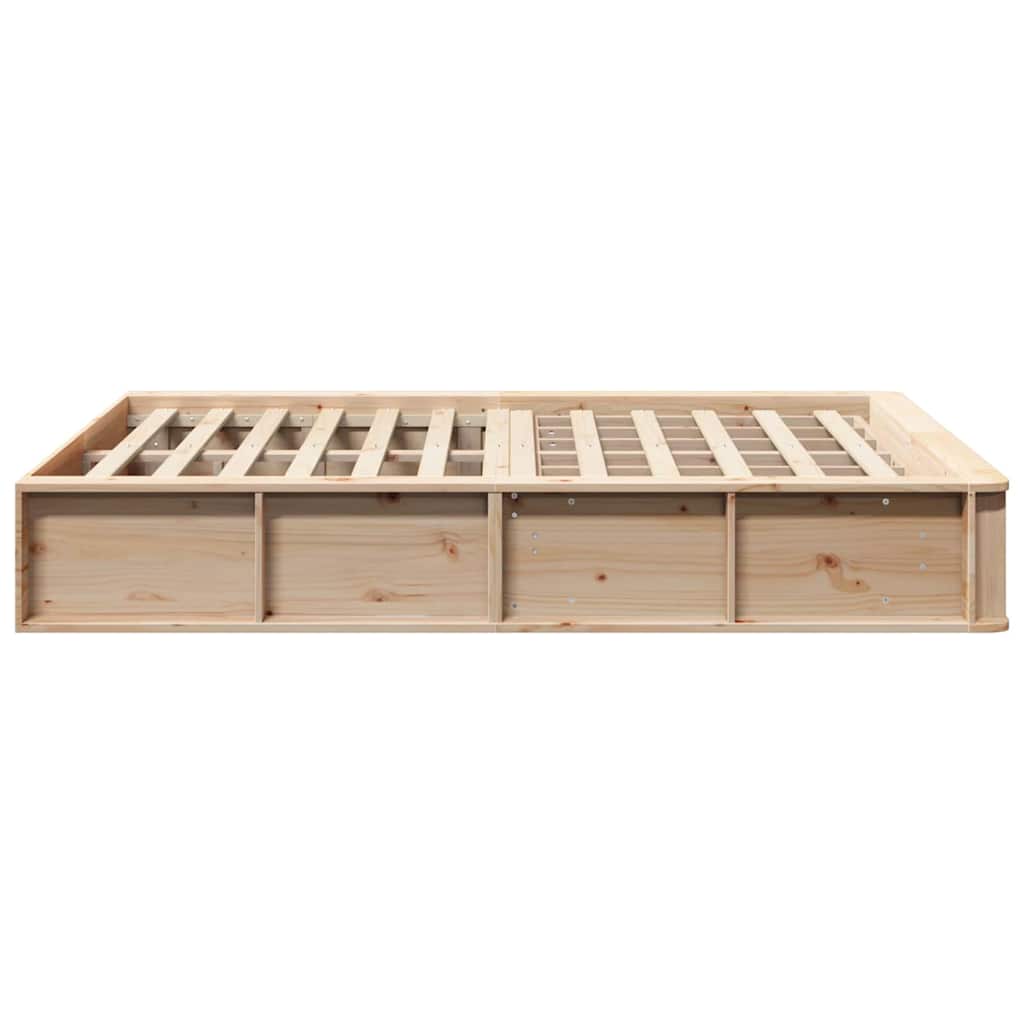 Bed Frame Brown 135 x 190 cm Solid Pine Wood