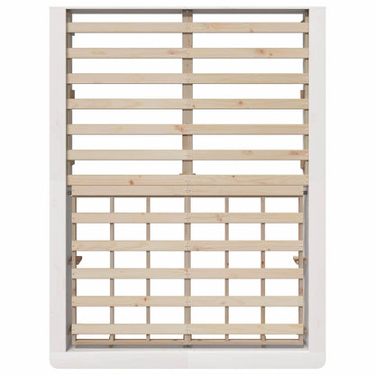 Bed Frame White 135 x 190 cm Solid Pine Wood