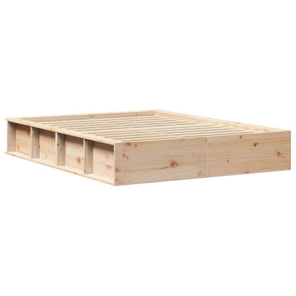 Bed Frame Brown 120 x 190 cm Solid Pine Wood