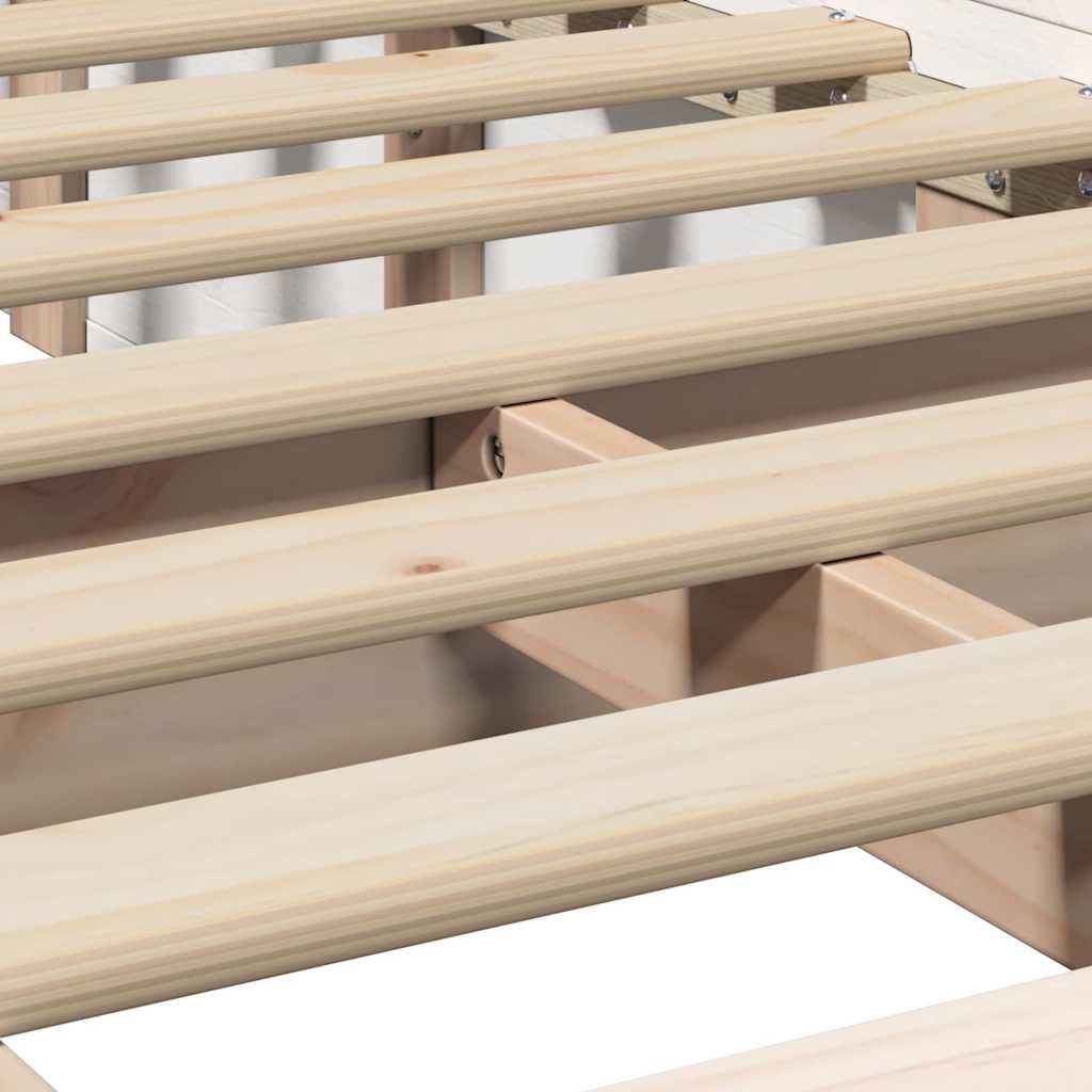 Bed Frame White 100 x 200 cm Solid Pine Wood