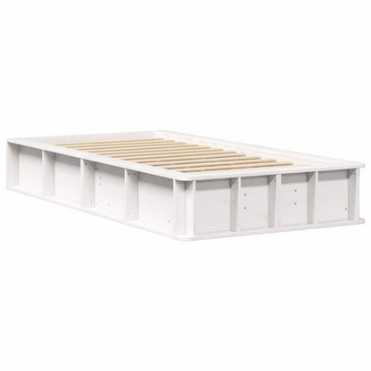 Bed Frame White 100 x 200 cm Solid Pine Wood