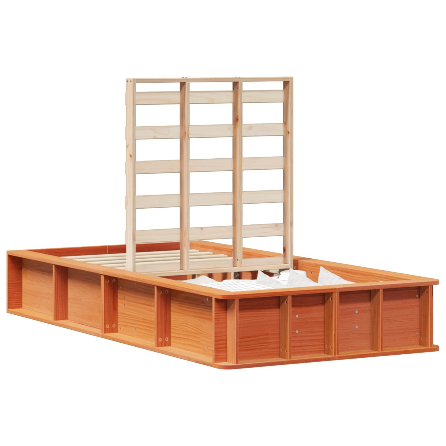 Bed Frame Wax Brown 100 x 200 cm Solid Pine Wood