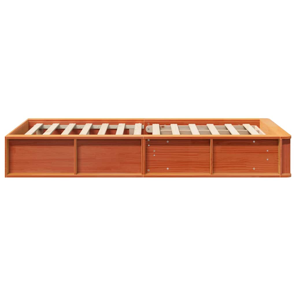 Bed Frame Wax Brown 100 x 200 cm Solid Pine Wood