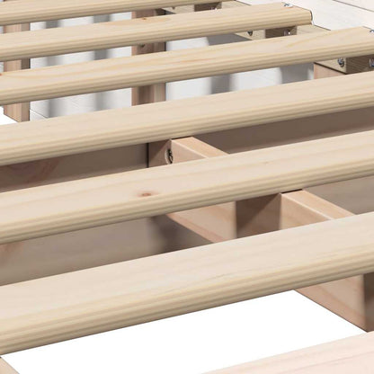 Bed Frame White 90 x 200 cm Solid Pine Wood