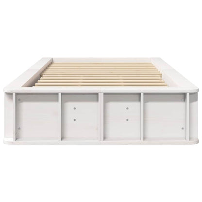 Bed Frame White 90 x 200 cm Solid Pine Wood
