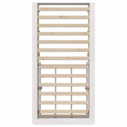 Bed Frame White 90 x 200 cm Solid Pine Wood