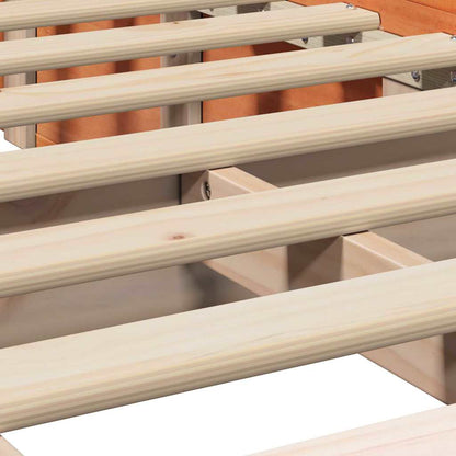 Bed Frame Wax Brown 90 x 200 cm Solid Pine Wood