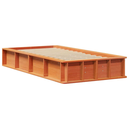 Bed Frame Wax Brown 90 x 200 cm Solid Pine Wood