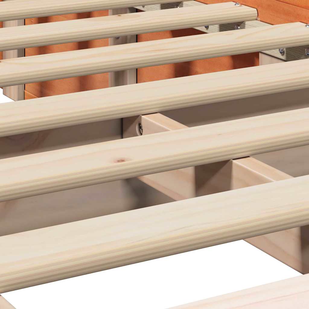 Bed Frame Wax Brown 80 x 200 cm Solid Pine Wood