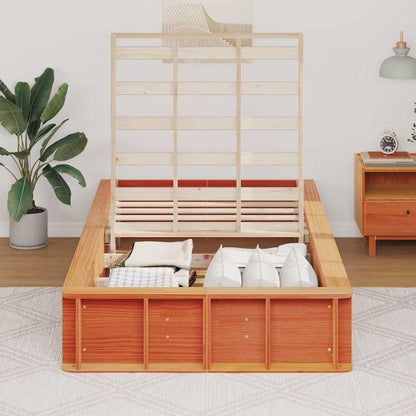 Bed Frame Wax Brown 80 x 200 cm Solid Pine Wood