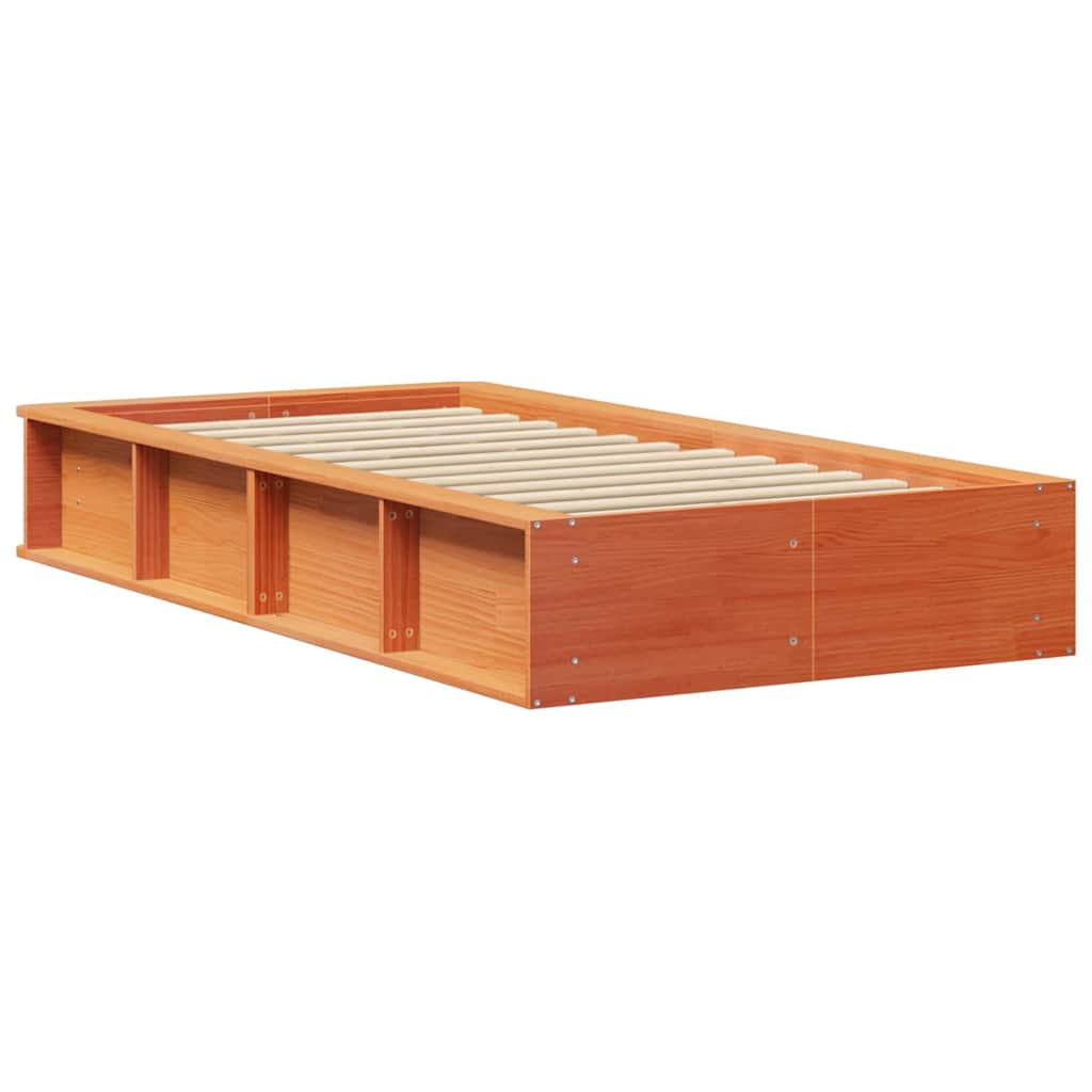 Bed Frame Wax Brown 80 x 200 cm Solid Pine Wood