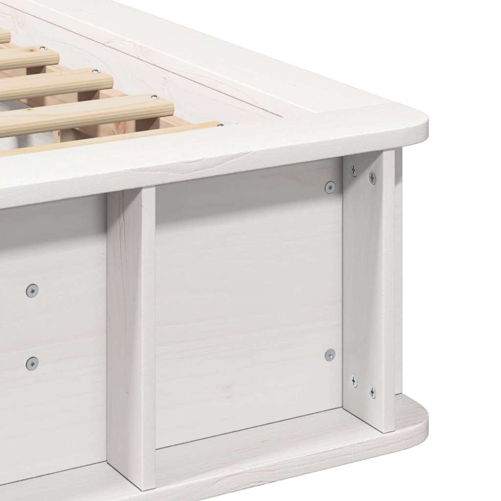 Bed Frame White 90 x 190 cm Solid Pine Wood