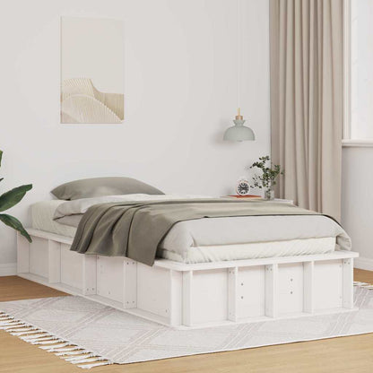 Bed Frame White 90 x 190 cm Solid Pine Wood