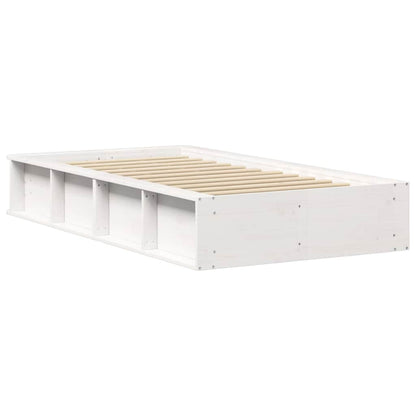 Bed Frame White 90 x 190 cm Solid Pine Wood