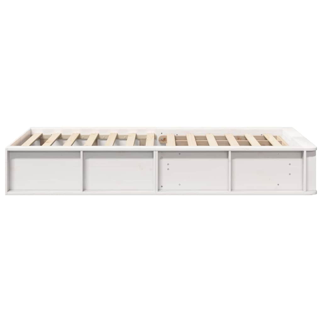 Bed Frame White 90 x 190 cm Solid Pine Wood