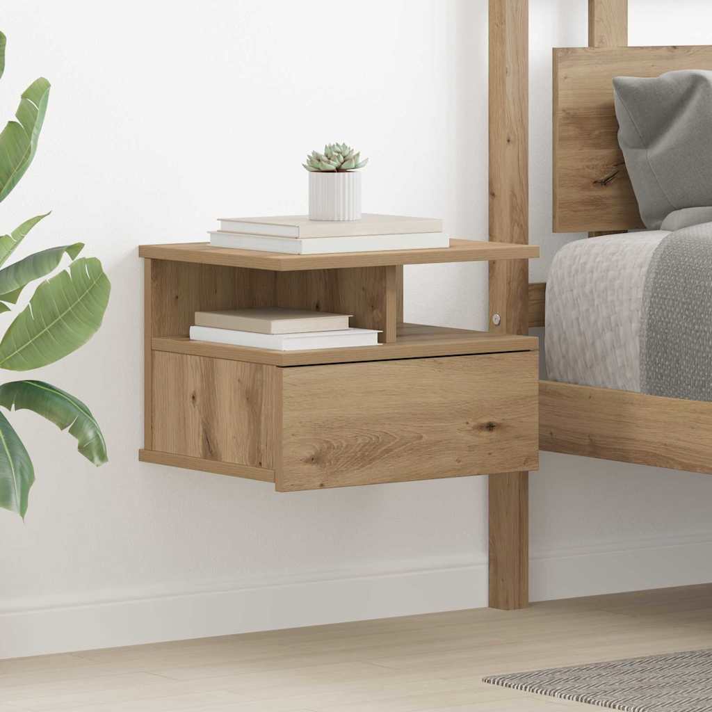 Floating Nightstand Artisan Oak 40 x 31 x 28 cm Engineered Wood