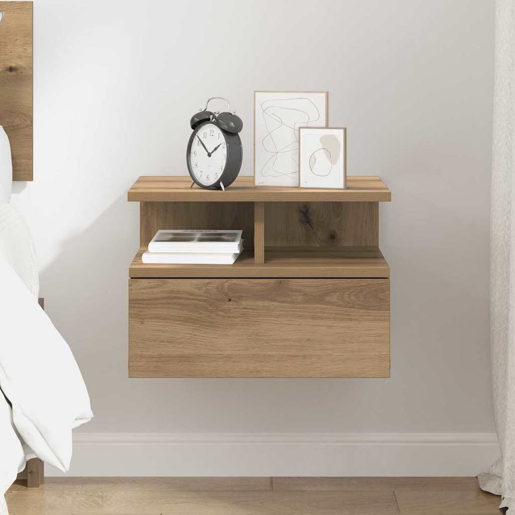Floating Nightstand Artisan Oak 40 x 31 x 28 cm Engineered Wood