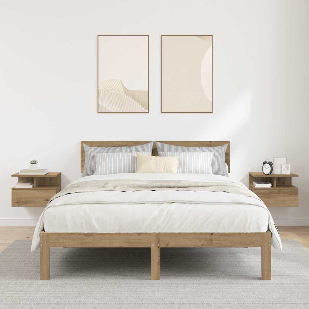 Floating Nightstand 2 pcs Artisan Oak 40 x 31 x 28 cm