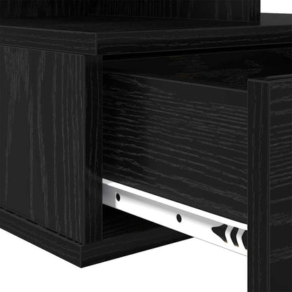 Floating Nightstand Black Oak 40 x 31 x 28 cm Engineered Wood