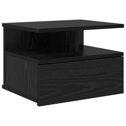 Floating Nightstand Black Oak 40 x 31 x 28 cm Engineered Wood