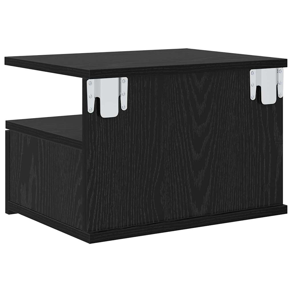 Floating Nightstand Black Oak 40 x 31 x 28 cm Engineered Wood