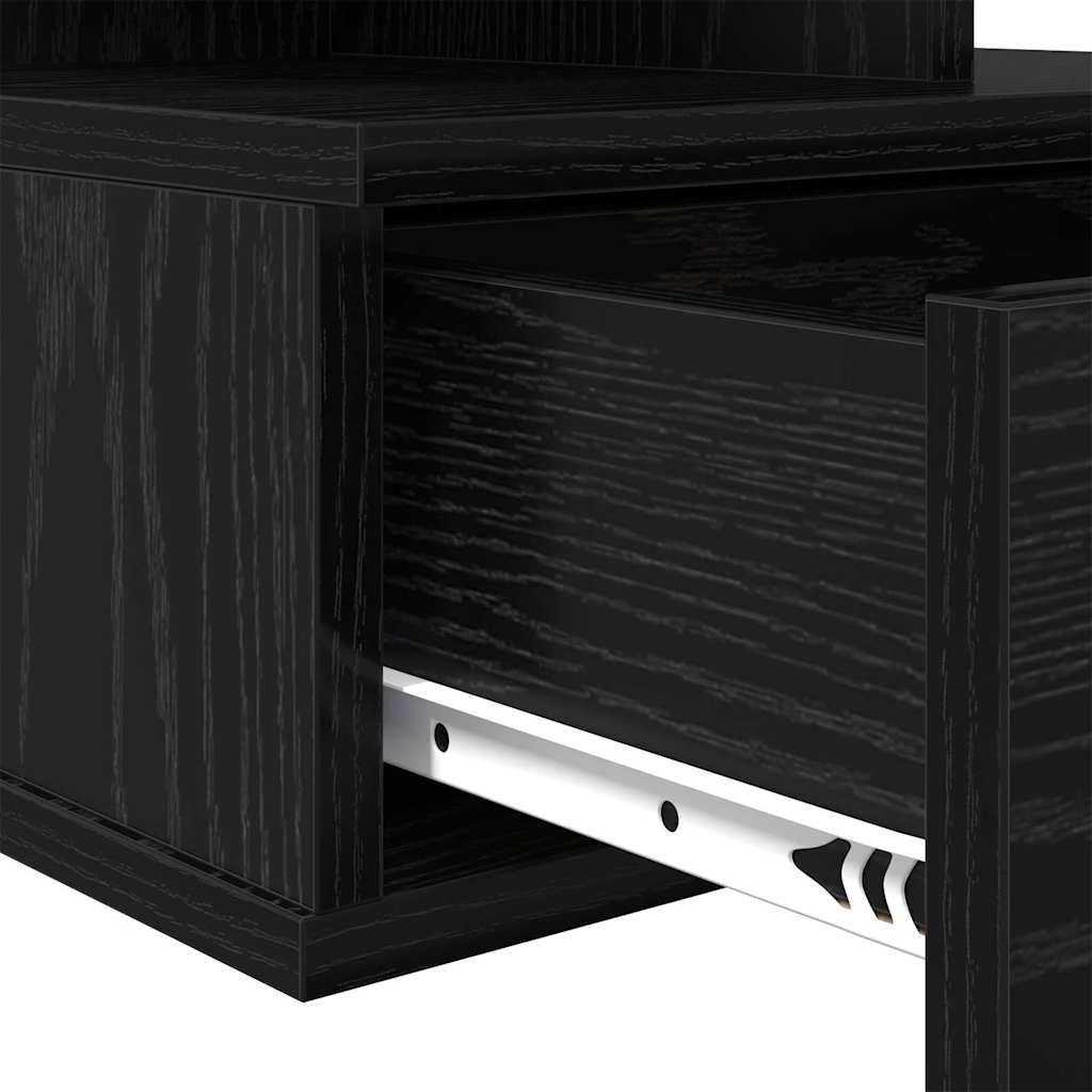 Floating Nightstand 2 pcs Black Oak 40 x 31 x 28 cm