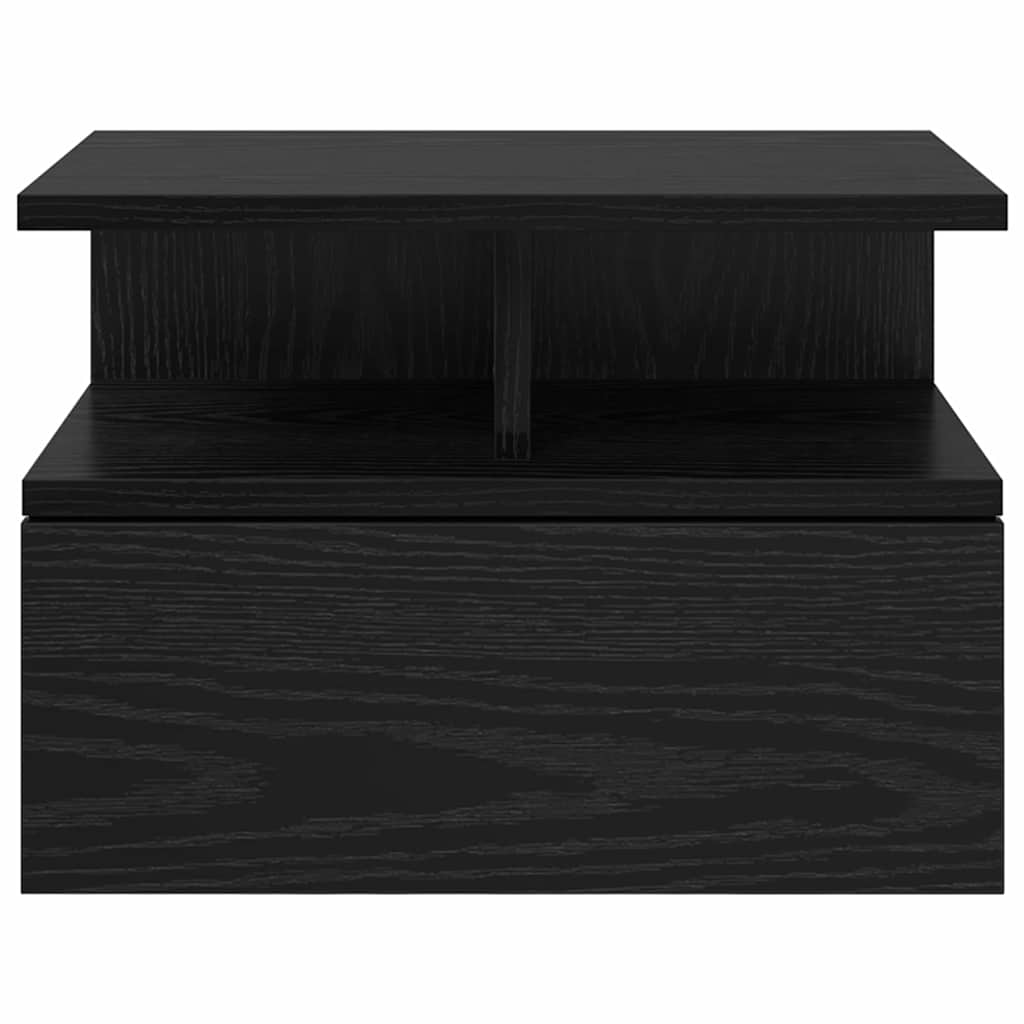 Floating Nightstand 2 pcs Black Oak 40 x 31 x 28 cm