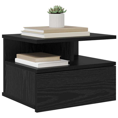 Floating Nightstand 2 pcs Black Oak 40 x 31 x 28 cm