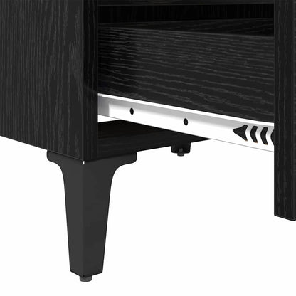 Bedside Cabinet 2 pcs Black Oak 40 x 35 x 50 cm Engineered Wood