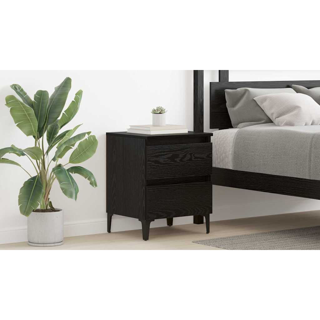 Bedside Cabinet 2 pcs Black oak 40 x 35 x 50 cm Engineered wood