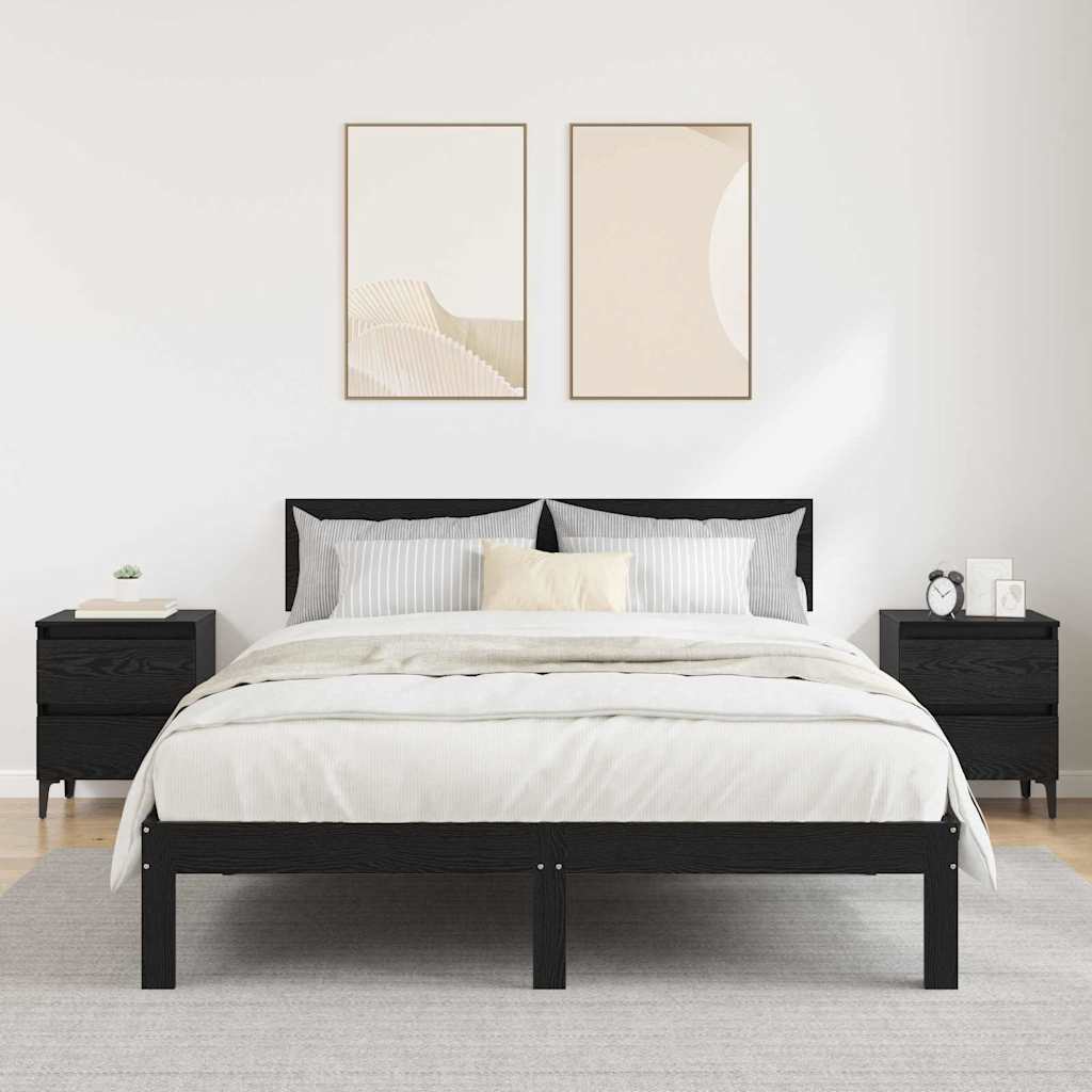 Bedside Cabinet 2 pcs Black Oak 40 x 35 x 50 cm Engineered Wood