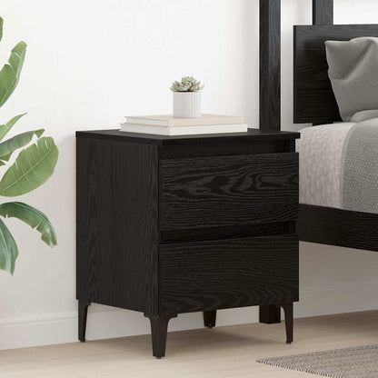 Bedside Cabinet 2 pcs Black Oak 40 x 35 x 50 cm Engineered Wood
