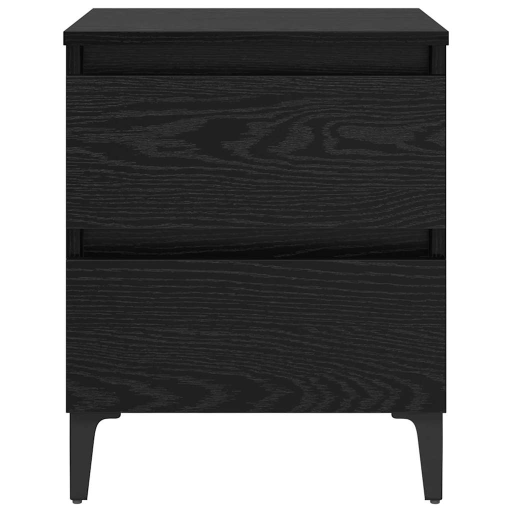 Bedside Cabinet 2 pcs Black Oak 40 x 35 x 50 cm Engineered Wood