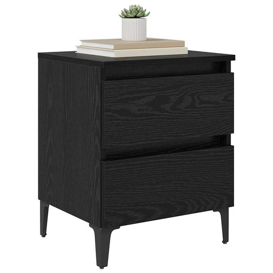 Bedside Cabinet 2 pcs Black oak 40 x 35 x 50 cm Engineered wood