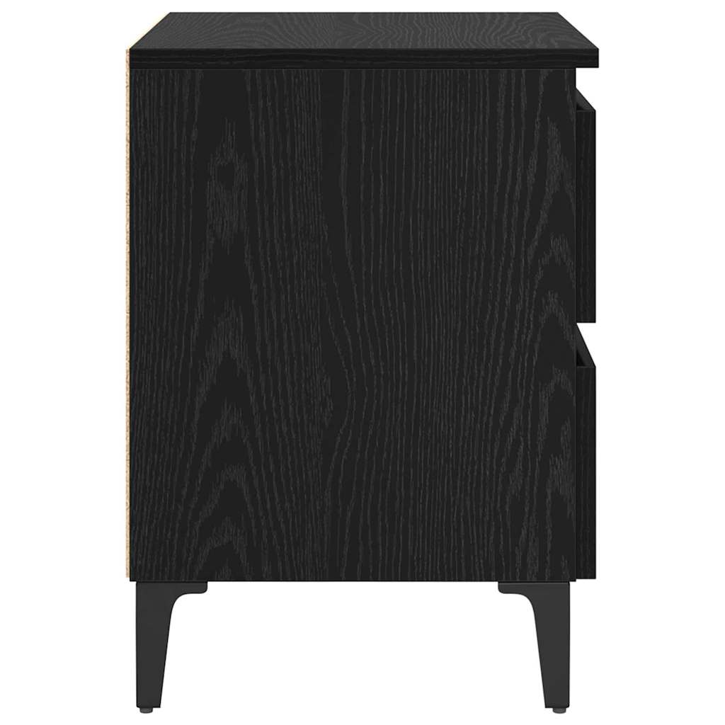 Bedside Cabinet 2 pcs Black Oak 40 x 35 x 50 cm Engineered Wood