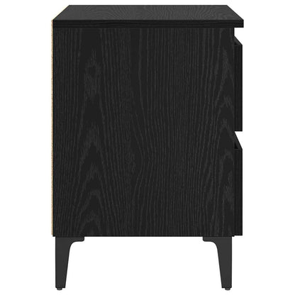 Bedside Cabinet 2 pcs Black Oak 40 x 35 x 50 cm Engineered Wood