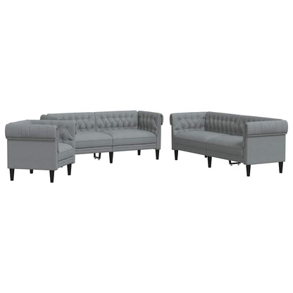 Living Room Couch 3 pcs Light Grey Fabric